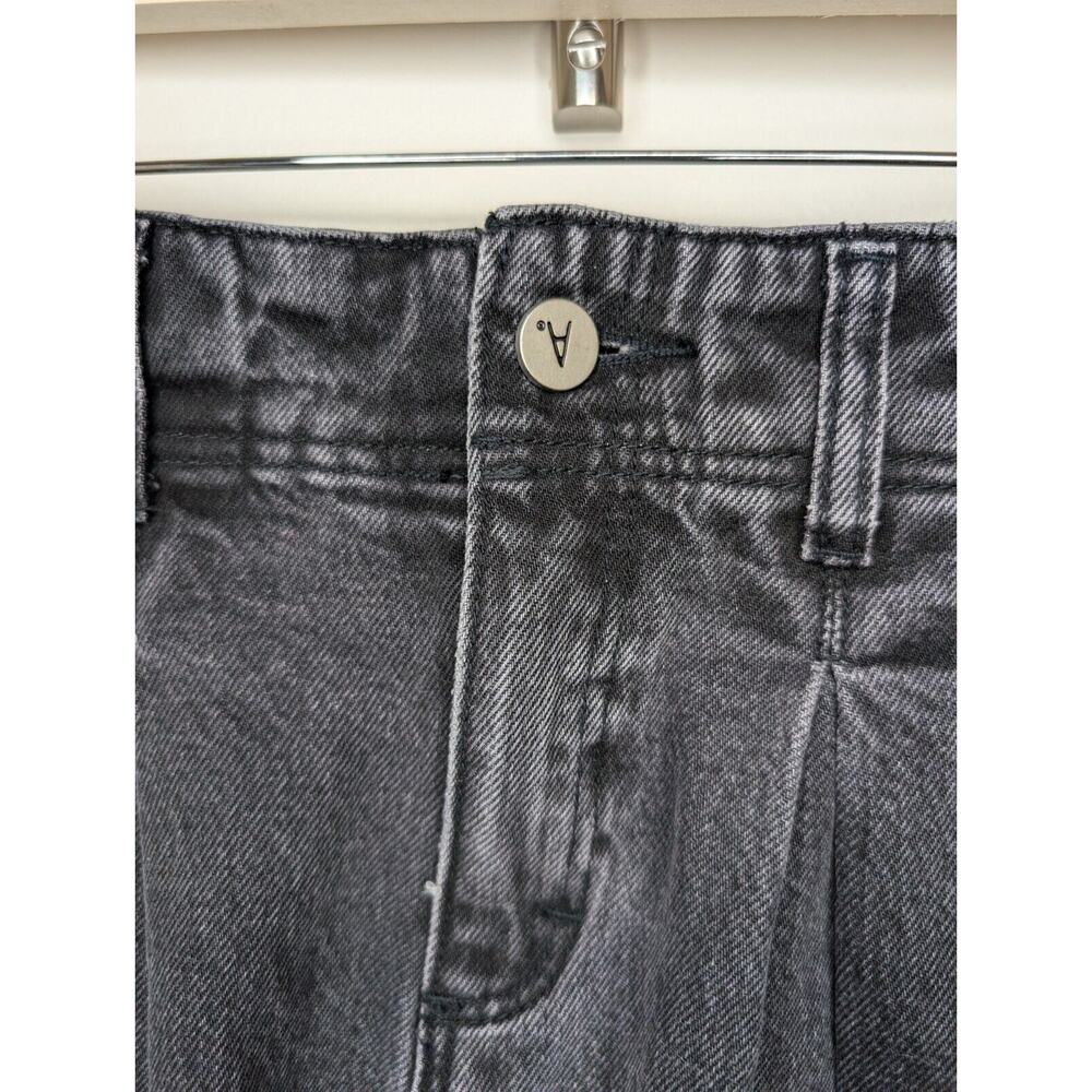 Abrand Jeans Revolve Cotton Denim Pleated Pocket Micro Mini Skirt Black 30 - Picture 4 of 13